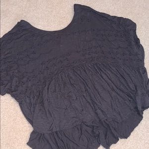 Flowy charcoal Free People eyelet top